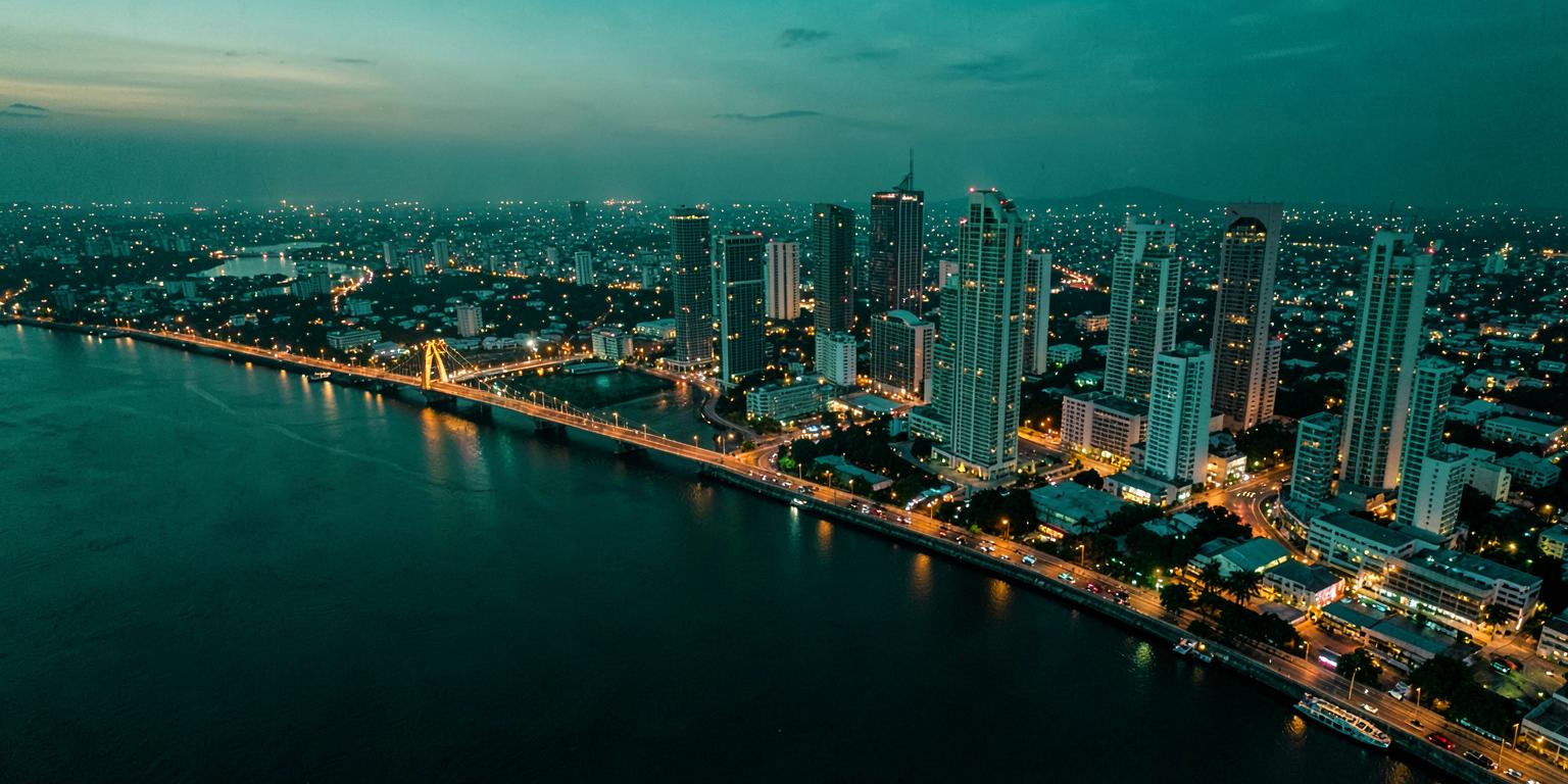 Lagos skyline at dusk